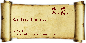 Kalina Renáta névjegykártya
